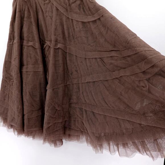 Lilith Paris Brown Tulle Midi Skirt M Layered Tutu Dark Fairy Whimsigoth - Picture 6 of 16